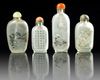 FOUR CHINESE INSIDE GLASS PAINTED SNUFF BOTTLES