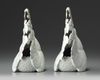 A PAIR OF JAPANESE HIRADO WHITE-GLAZED COCKERELS, MEIJI PERIOD (1868-1912)
