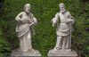 A PAIR OF SCULPTED LIMESTONE MODELS OF SAINTS PETER AND PAUL, 17TH OR 18TH CENTURY