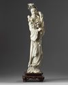 A large Chinese ivory carving of a lady