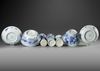 A CHINESE COLLECTION OF SEVEN BLUE AND WHITE WARES, 18TH CENTURY AND LATER