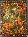 TWO PERSIAN BOOK COVERS AND ONE ALBUM COVER, 19TH CENTURY