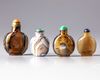Four Chinese agate snuff bottles