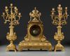 A FRENCH ORMOLU CLOCK SET, LATE 19TH CENTURY