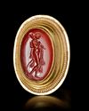 A LARGE HELLENISTIC RING WITH INTAGLIO OF OMPHALE, 2ND-1ST CENTURY BC
