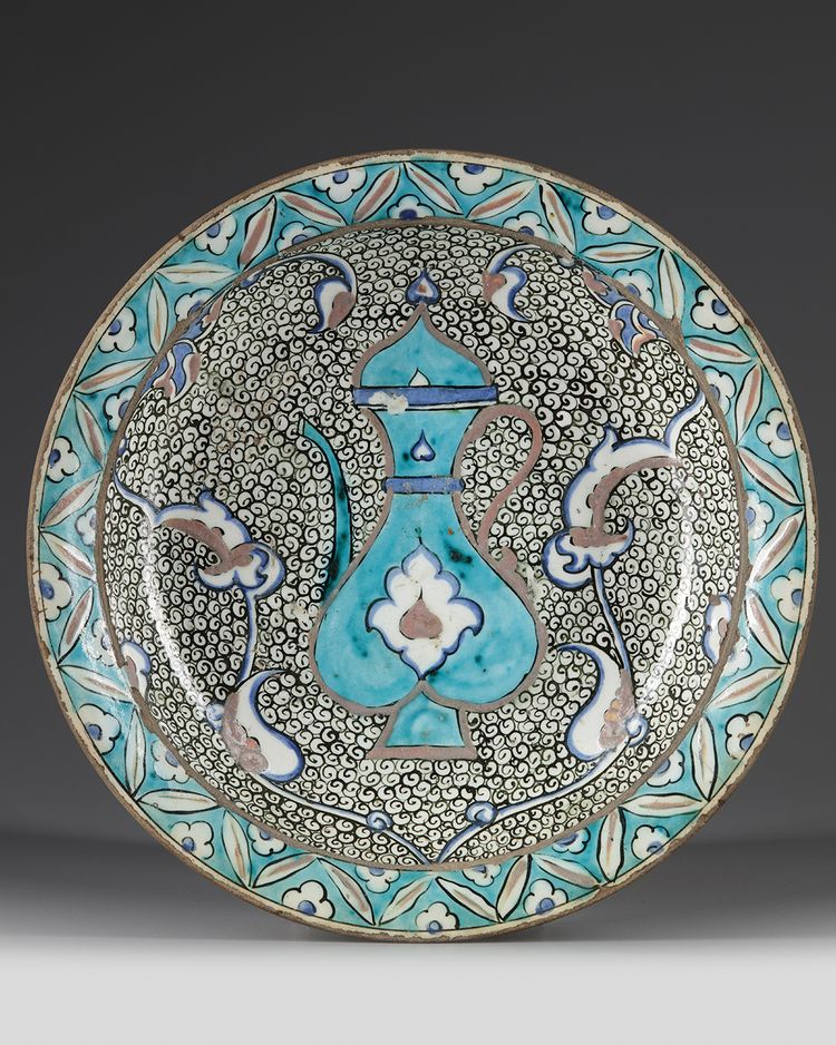 An Ottoman Iznik pottery dish