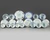 A group of Chinese blue and white cups and saucers