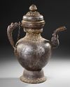 A LARGE TIBETAN METAL VESSEL WITH COVER, 19TH CENTURY