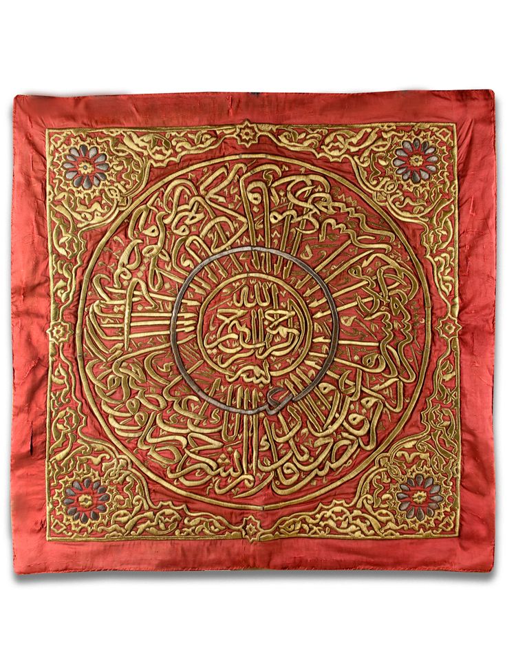 AN OTTOMAN GILT AND SILVER EMBROIDERED PANEL, 19TH CENTURY