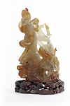 A Chinese agate Guanyin group