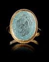 A BEAUTIFUL INTAGLIO IN AQUAMARINE OF A BUST OF HERCULES, 1ST CENTURY AD