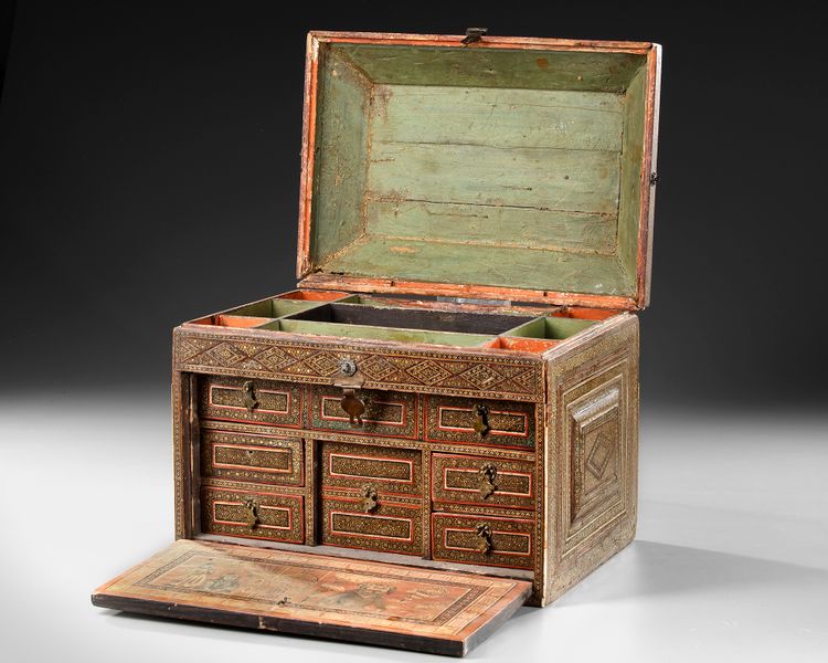 A QAJAR KHATAMKARI CASKET, PERSIA, 19TH CENTURY