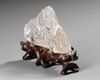 A CHINESE ROCK CRYSTAL BRUSH REST, 19TH CENTURY