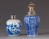 A Chinese  blue and white jar and tea caddy