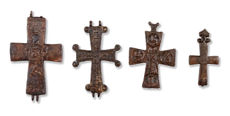 A GROUP OF BYZANTINE PENDANT CROSSES, CIRCA 8TH-12TH CENTURY AD