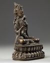 A Chinese bronze figure of a bodhisattva