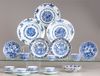 A group of Chinese blue and white objects
