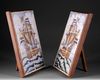 A PAIR OF DELFTWARE TILES DEPICTING DUTCH SAILING SHIPS, 19TH CENTURY