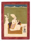 A PRINCE SMOKING A HOOKAH, NORTH INDIA,19TH CENTURY