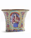 A QAJAR GOLD AND POLYCHROME ENAMELLED GHALIAN CUP, PERSIA, 19TH CENTURY