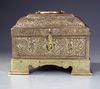 A QAJAR BRASS OPENWORK CASKET, PERSIA, 19TH CENTURY