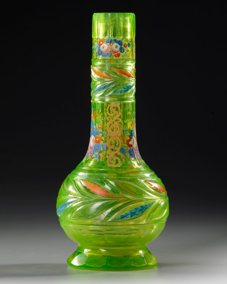 A BOHEMIAN CUT-GLASS HUQQA BASE, EARLY 20TH CENTURY