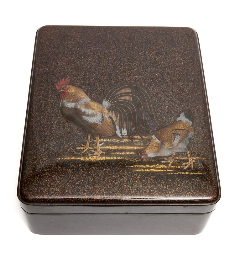 A large lacquerware stationery box (ryoshibako)