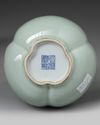 A Chinese celadon-glazed triple-gourd vase