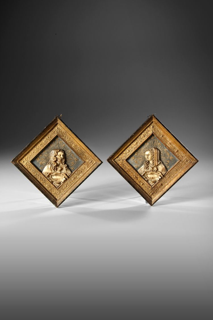 A RARE PAIR OF TOBIAS TISSENAKEN MECHELEN ALABASTER PLAQUES, CA 1600