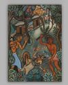 AN UBUD PAINTING DEPICTING VARIOUS FIGURES
