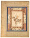 AN ILLUMINATED PERSIAN MINIATURE, ARCHER RIDING A HORSE, 19TH CENTURY