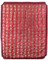 AN OTTOMAN EMBROIDERED DEEP RED SILK PANEL