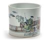 A CHINESE FAMILLE VERTE BRUSH POT, 19TH CENTURY