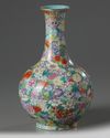 A Chinese famille rose millefleurs bottle vase