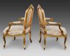 A PAIR OF GILDED WOOD ARMCHAIRS, FRANCE, LOUIS XV STYLE