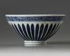 A Chinese Ming-style blue and white conical bowl, lianzi wan