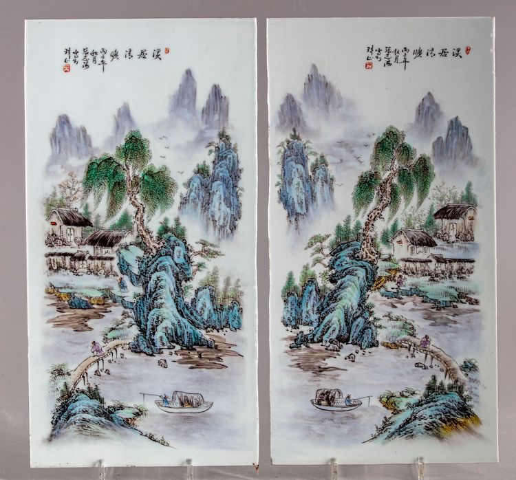 Two Chinese porcelain plaques