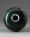 A Chinese black-ground green-enamelled 'twin dragon' meiping