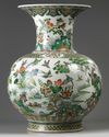 A large Chinese famille verte 'birds and flowers' vase