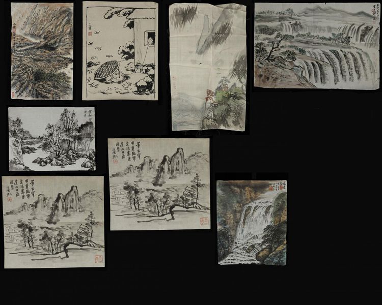 A group of eight Chinese 'landscape' paintings
