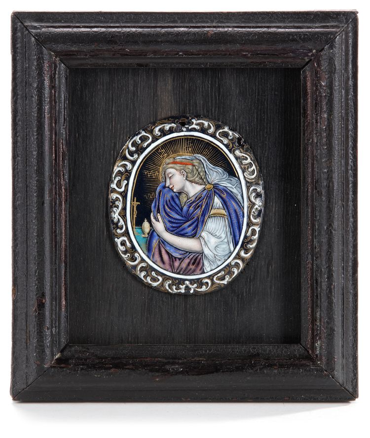 A SMALL LIMOGES PLAQUETTE, MARIA MAGDALENE, CIRCA 1700