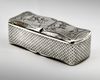 A POSSIBLY FRENCH NIELLO SILVER TOBACCO SNUFF BOX (19TH CENTURY), DECORATED WITH A HUNTING SCENE