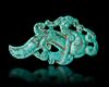 A TURQUOISE BIRD AND SERPENT PENDANT, CHINA, ZHOU PERIOD (770–256 BC)