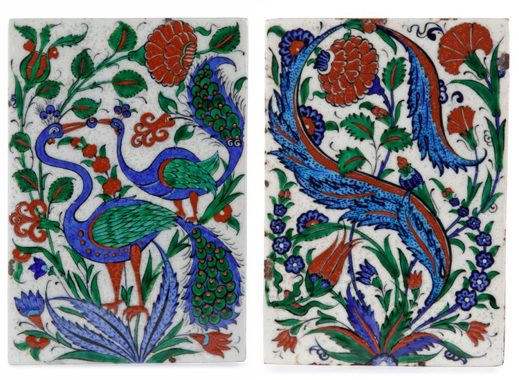 A PAIR OF IZNIK TILES