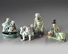 Four Chinese enamelled figures