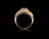 A 14 CARAT GOLD RING, EMERALD, SAPHIRE, DIAMOND