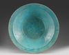 AN  KASHAN TURQUOISE BLUE-GLAZED POTTERY BOWL