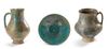 A GROUP OF TWO KASHAN TURQUOISE GLAZED JUGS AND A BOWL, PERSIA, 12TH-13TH CENTURY