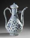 A CHINESE BLUE AND WHITE EWER, QING DYNASTY (1644-1911)