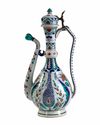 AN IZNIK-STYLE POTTERY EWER, FRANCE, 19TH CENTURY